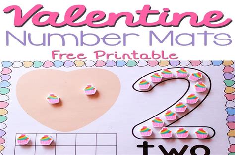 Free Printable Valentine Number Mats Valentines Day Activities