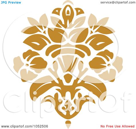 Royalty Free Vector Clip Art Illustration Of A Gold Damask Design