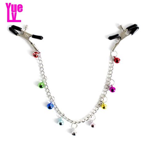 Buy Yuelv Metal Nipple Clamps With Long Chain And Bells Breast Stimulate Nipple