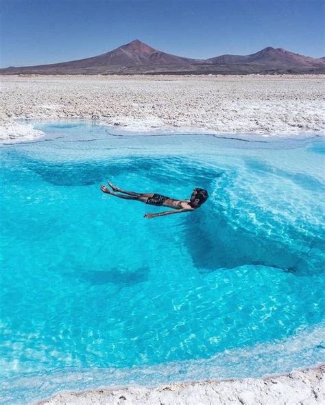 Wonderful Crystal Blue Water Of Salar De Pedernales Chile Fantastic