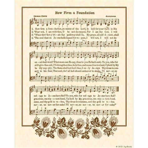 How Firm A Foundation 8 X 10 Antique Hymn Art Print Etsy Hymn Art
