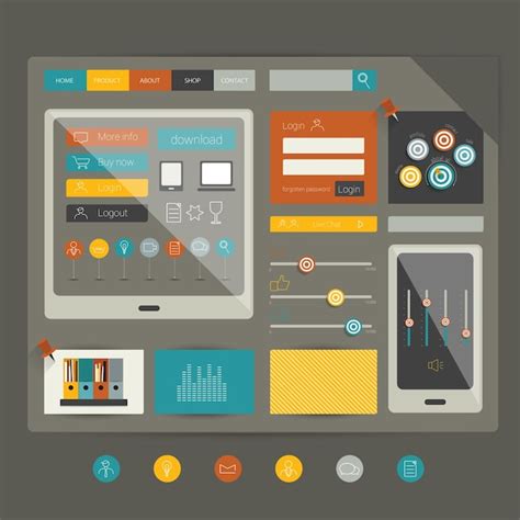 Premium Vector Flat Template Trend User Interface Infographic