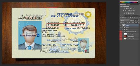 Louisiana Driver License Template Fake Louisiana Drivers License