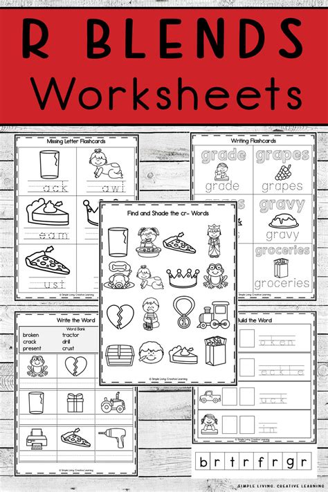 R Blends Worksheets Simple Living Creative Learning