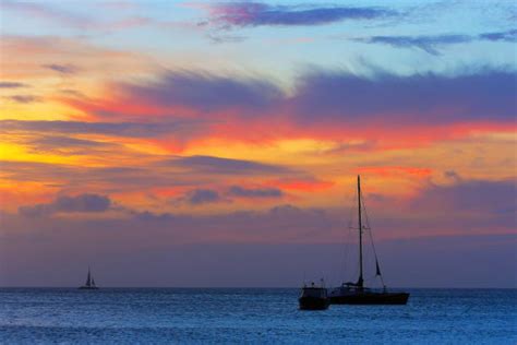 Royalty Free Beach Dramatic Sunset Landscape Panorama Cancun Caribbean