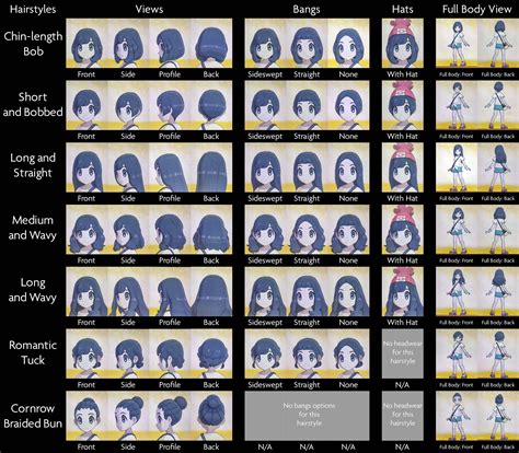 Achieving your desired hairstyle starts with purchasing a cut for 4,000 pokedollars or a cut and color for 5,000 at any salon. Sun & Moon - All Female Trainer Hairstyles & Cosmetic Variations (So Far) : pokemon