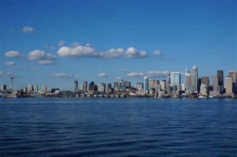 Free Seattle Cityscape From The Sea Stock Photo