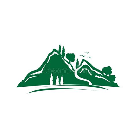 Green Mountain Icon Stock Vector Illustration Of Symbol 97975374