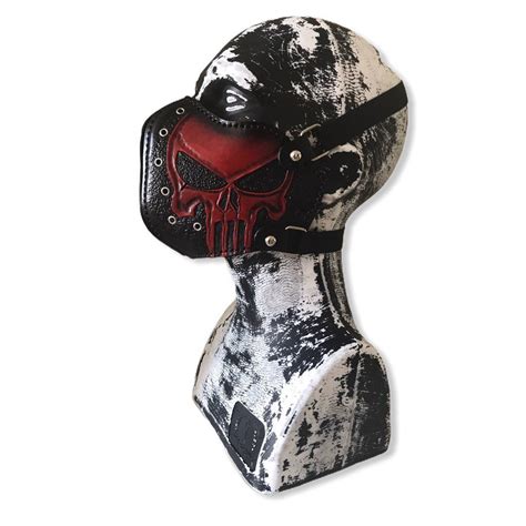 Punisher Skull Mask T For Motorcyclist Etsy Leather Mask Skull
