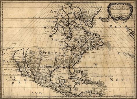 Antique North America Map Vintage Style Print Circa 1600s Etsy