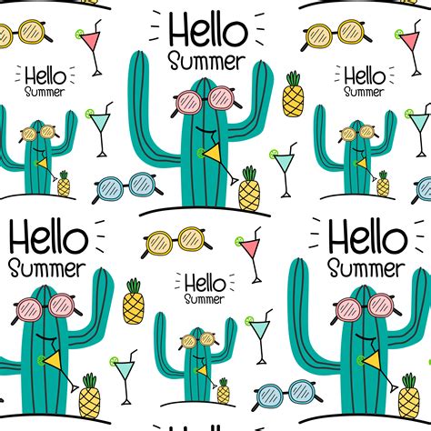 Hello Summer Vector Pattern Background. Vector Illustration. - Download ...