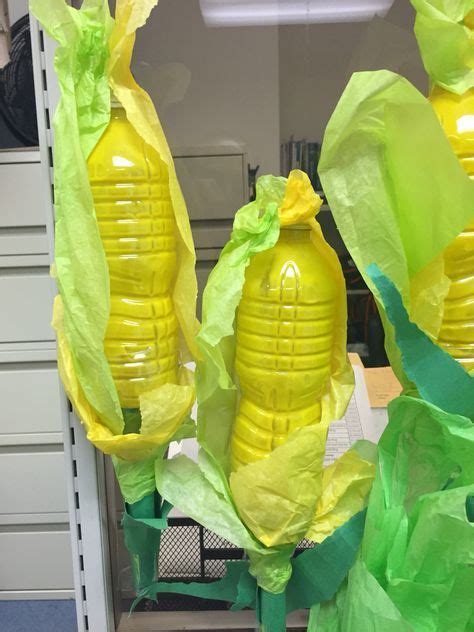 Corn Made From Water Bottles And Colored Tissue Farm Vbs Wizard Of