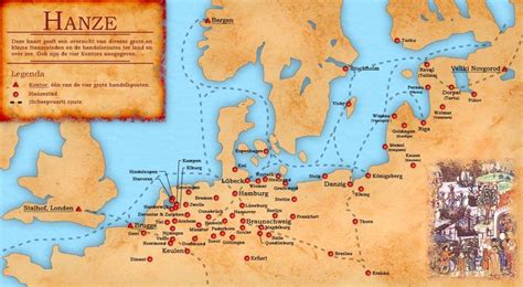 Map Of The Medieval Hanseatic League Of European Hansa Towns There