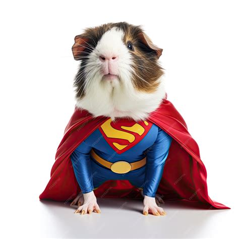 Premium Ai Image Guinea Pig Superhero Poses