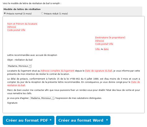 Voici un modèle lettre de préavis 3 mois à utiliser pour informer le bailleur de la résiliation du contrat de bail dans le cadre de la location d'un logement vide conformément à l'article 12 de la loi du 6 juillet 1989, je suis tenu à respecter un délai de préavis de 3 mois qui débutera dès réception de ce. modele lettre dedite 3 mois