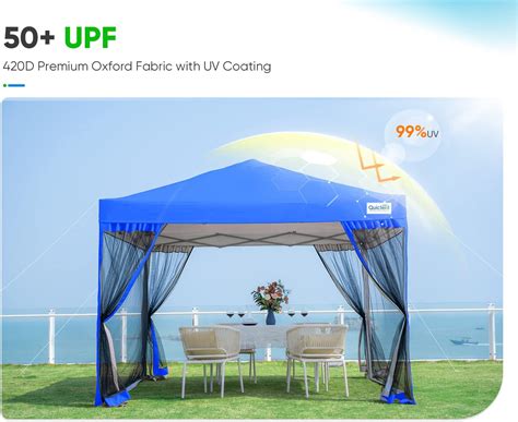 Quictent 10x10 Ez Pop Up Canopy Tent With Netting Screen House Mesh