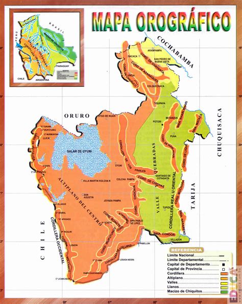 Mapa Orográfico De Potosí Departamento De Potosí Historia