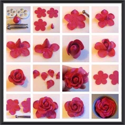 Pin By K Tabor On Techniques Fondant Flower Tutorial Fondant Rose