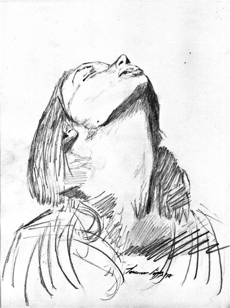 Woman Looking Up Drawing