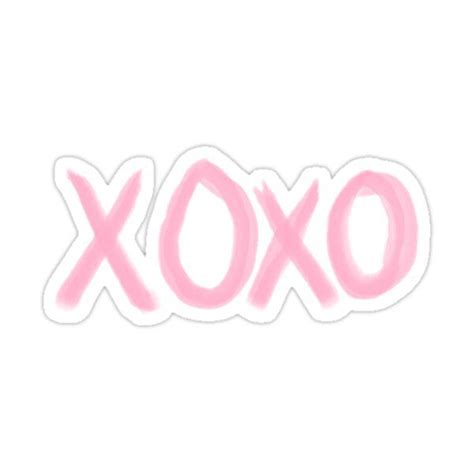 xoxo handwriting logo sticker by selinuenal13 in 2021 pink stickers preppy stickers pop stickers