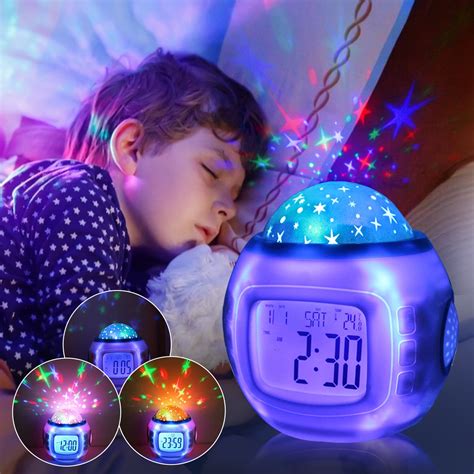 Eeekit Alarm Clock Kids Sleep Clock Starry Sky Night Light Star