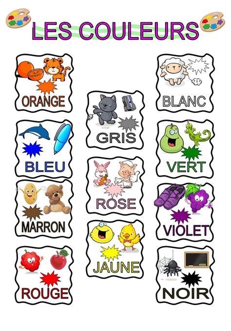 Couleurs Voc Learning French For Kids French Colors French Worksheets