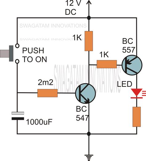 Pulse Delay Timer Circuit Diagram 555