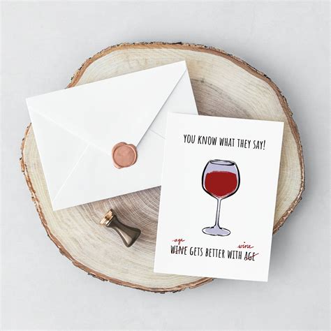 Printable Happy Birthday Card Red Wine Greeting Card Funny Etsy Australia