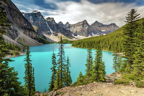 Moraine Blue Lake Banff Mountain Landscape Canada Photograph By Pierre