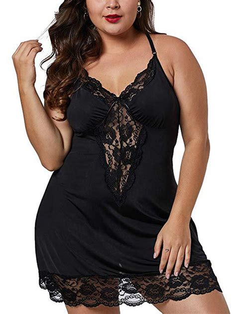 Women's Plus Size Lace Lingerie Underwear Sleepwear Dress Strappy Nightwear - Walmart.com