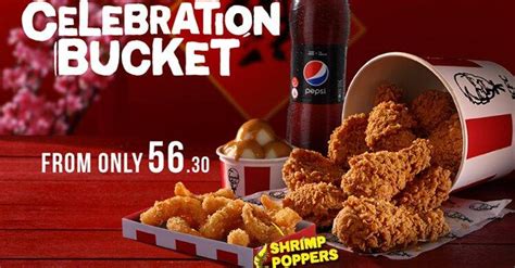 Original recipe extra crispy kentucky grilled chicken extra crispy tenders hot wings and popcorn nuggets. KFC Celebration Bucket from RM35.50