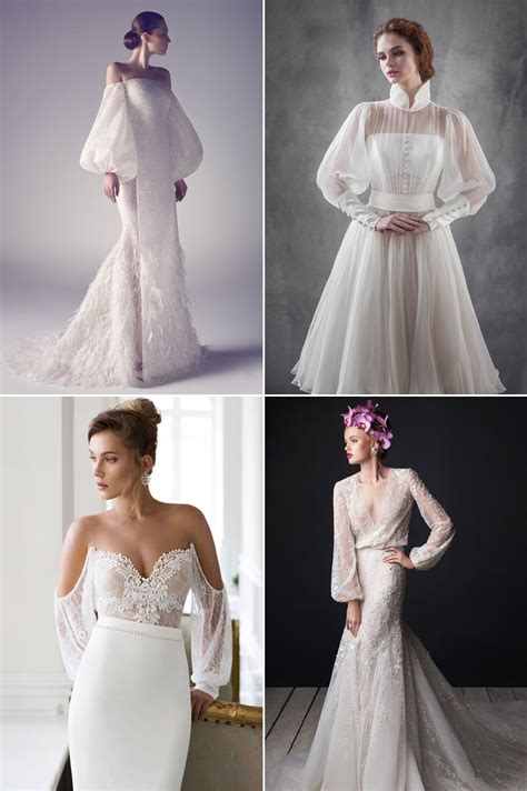 Stevie cold shoulder princess wedding gown with chic bishop sleeves. 34 Statement-Making Wedding Dresses with Gorgeous Sleeves ...