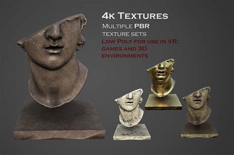 3d Model Fragmentary Colossal Head Of A Youth Vr Ar Low Poly Cgtrader