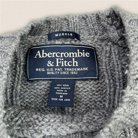 Y2k Abercrombie And Fitch Wool Blend Muscle Gray Depop