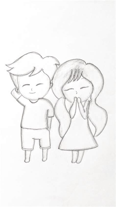 Cute Boy And Girl Drawing