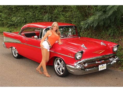 2016 ☆ hot rod ⛽ 1957 chevy bel air and the beautiful pin up girl ☆ pinterest bel air