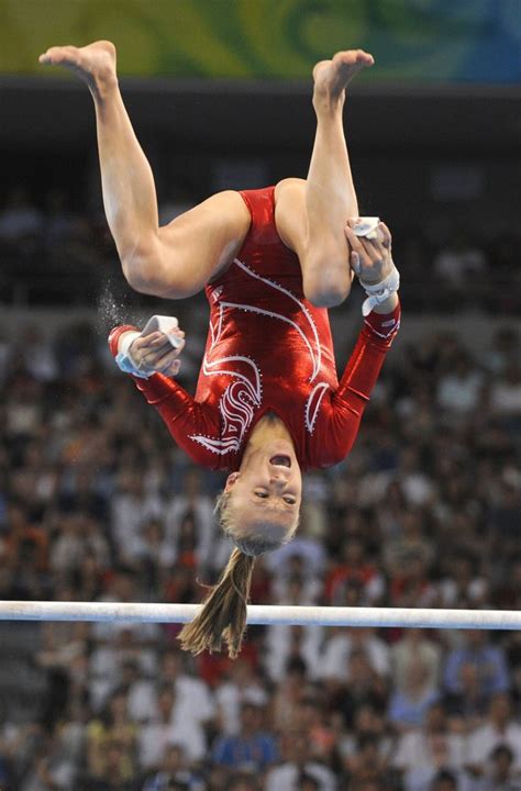 Nastia Liukin Dismounts The Uneven Bars Whoa Gymnastics Photos