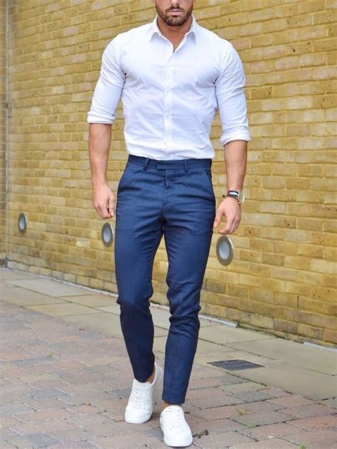 42 Sophisticated Semi Formal Outfit Ideas For Men With White Sneakers