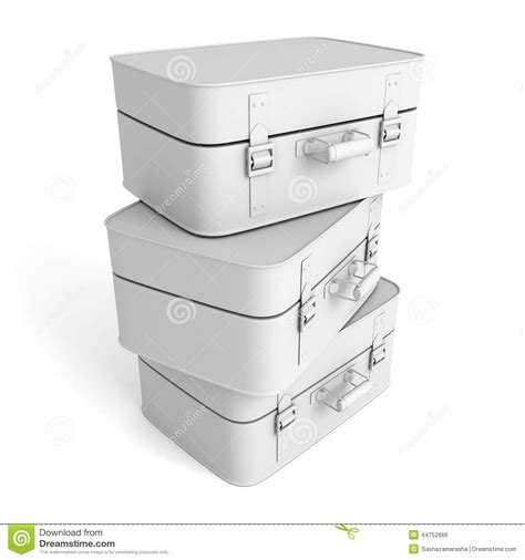 Stack Of Suitcases On White Background Stock Photo Image Of Business