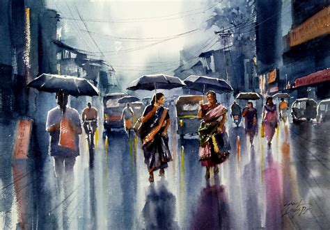 Rain Watercolor Painting At Explore Collection Of