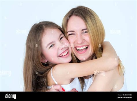 Happy Family Moments Mother Daughter Laughing Stock Photo Alamy