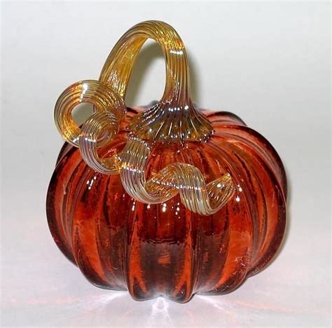 Aurora Pumpkin By Ken Hanson And Ingrid Hanson Art Glass Sculpture