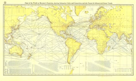 World Mercator Projection 1905 Wall Map By National Geographic Mapsales