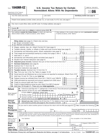 14 Form 1040nr Ez Free To Edit Download And Print Cocodoc