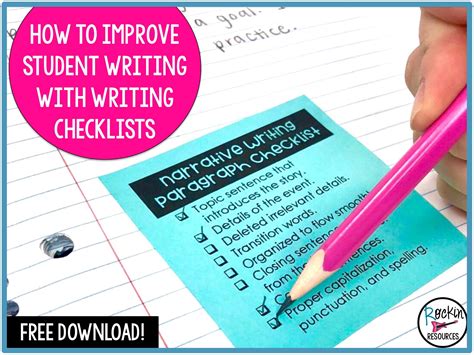 How To Improve Student Writing With Writing Checklists Rockin Resources