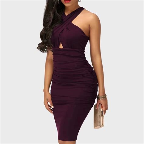 Beautiful Spring 2019 Party Dresses Sexy Women Backless Halter Bandage