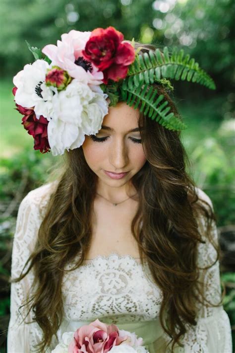 Bridesmaid bouquet wedding flowers silk bridesmaid bouquet | etsy. This gorageous floral crown, designed by Angela Marie ...