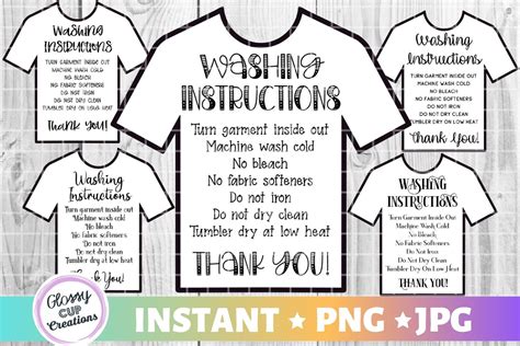 Free shipping on orders over $25 shipped by amazon. T-Shirt Care Card Pack, PNG, Print and Cut, 5 Pack ...
