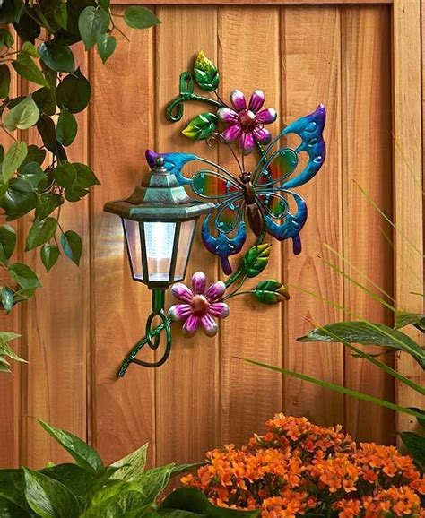 Solar Light Fence Butterfly Wall Art Indoor Outdoor Garden Patio Home