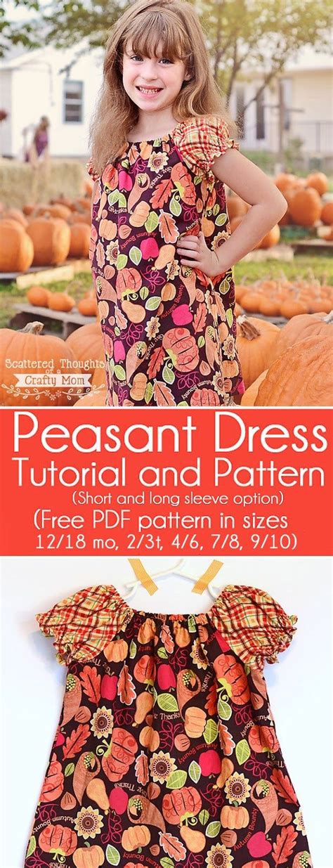 Free Peasant Dress Pattern And Tutorial Printable Pattern Sizes 12 Mo